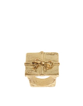 Image 1 of ASOS Wrapped Present Ring With Bow