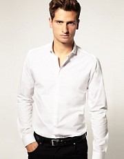 ASOS Slim Fit Shirt With Curved Collar