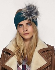 ASOS Premium Oversized Fantasy Fur Pom Pom Knit Headband