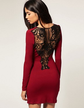 Image 1 of Paprika Bodycon Dress With Crochet Back