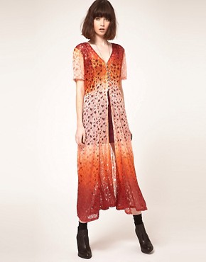 Image 1 of Evil Twin Behind The Sun Dip Dye Lace Maxi Dress