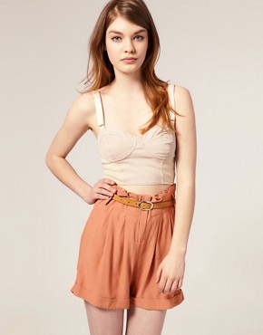 Image 1 of ASOS Suspender Cropped Corset Top