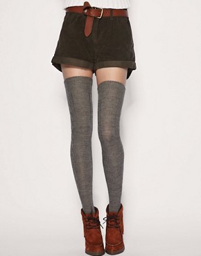 Image 1 of ASOS Wool Mix Cable Over Knee Socks