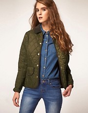 Barbour Quilted Jacket with Vintage Cord Collar