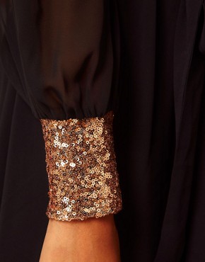Image 3 of ASOS Wrap Dress with Sequin Cuff