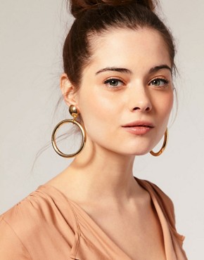 Image 2 of ASOS Statement Hoop Earrings With Stud And Post