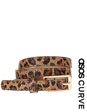 ASOS CURVE Leopard Print Skinny Belt
