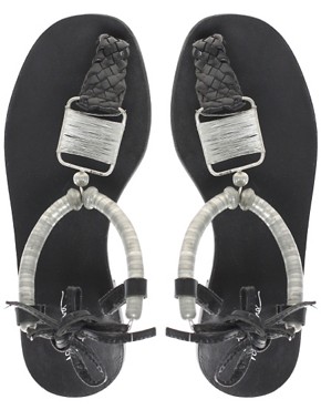 Image 3 of Park Lane Leather Thong Sandal With Ankle Cuff