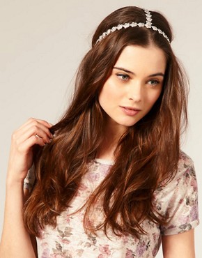 Image 1 of ASOS Vintage Style Stone Set Flower Crown Head Band