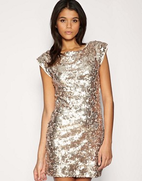 Image 1 of TFNC Dress All Over Sequin With Keyhole Back