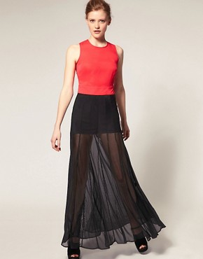 Image 1 of ASOS Maxi Dress with Sheer Overlay