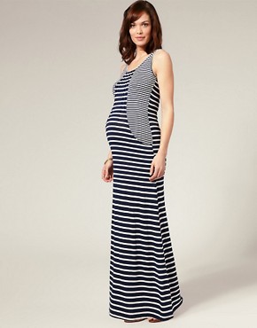 Image 4 of ASOS MATERNITY Cut About Stripe Maxi Dress