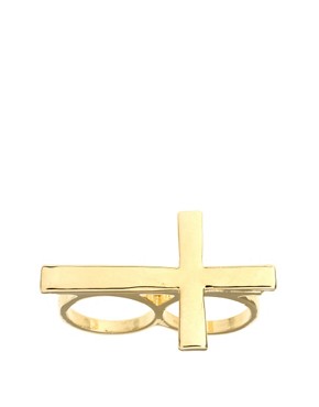 Image 1 of ASOS Double Finger Cross Ring