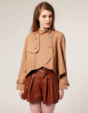 Image 1 of ASOS Drapey Cropped Trench