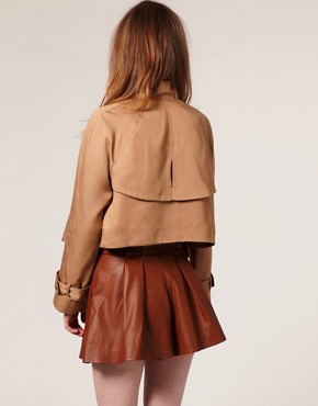 Image 2 of ASOS Drapey Cropped Trench