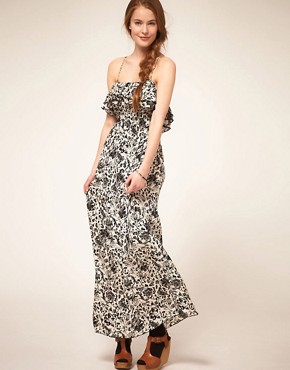 Image 4 of Mimosa Woodblock Silk Maxi Dress