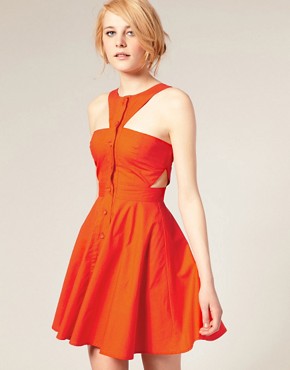 Image 1 of ASOS Cut-Out Summer Dress with Low Square Back