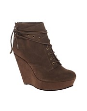 ASOS ARIEL Suede Lace Detail Ankle Boot