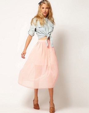 Image 1 of ASOS Midi Skirt With Pleats