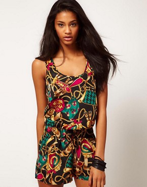 Image 1 of ASOS Playsuit In Chain Print