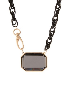 Image 1 of ASOS Rectangle Glass Stone Necklace