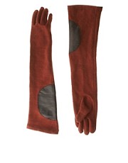 ASOS Wool Mix and Leather Elbow Patch Gloves