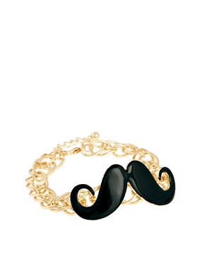 Image 1 of ASOS Chunky Bracelet With Moustache Charm