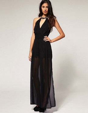Image 1 of Lipsy Embellished Collar Sheer Layer Jumpsuit
