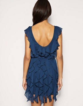 Image 2 of ASOS PETITE Soft Frill Belted Dress