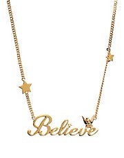 Disney Couture 14ct Gold Plate  Believe  Tink Necklace