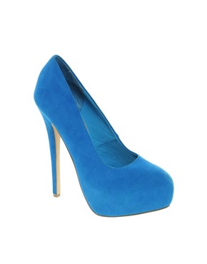 Image 1 of ASOS PUFFIN Suede Platform Court Shoes
