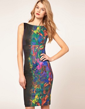 Image 1 of Karen Millen Marbled Print Dress