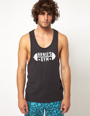 Image 1 of ASOS Vest With Arnie's Gym Print