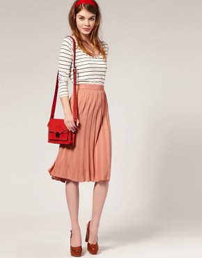 Image 1 of ASOS Midi Pleated Knitted Skirt