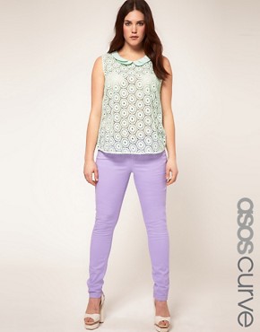 Image 1 of ASOS CURVE Exclusive Lavender Skinny