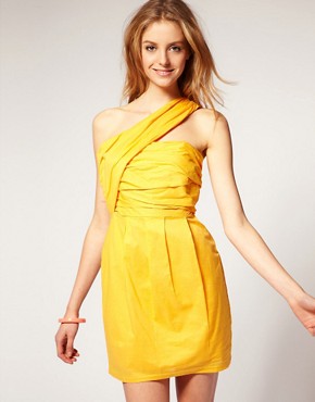 Image 1 of ASOS One Shoulder Dress with Tulip Skirt