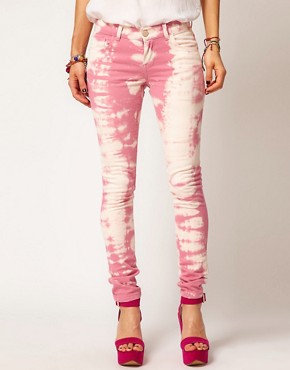 Image 1 of ASOS Skinny Jean In Over Bleached Pink