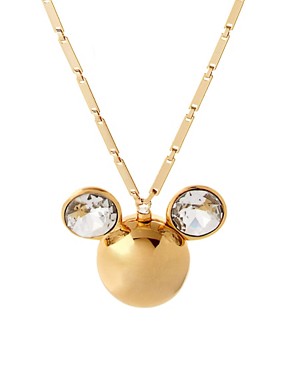 Image 1 of Disney Couture Mawi Presents Minnie Gold Plated Locket Pendant Necklace With Crystal Ears