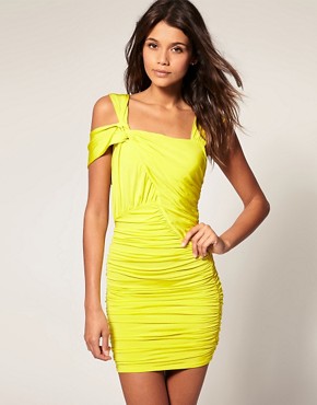 Image 1 of ASOS Ruched Dress with Double Strap
