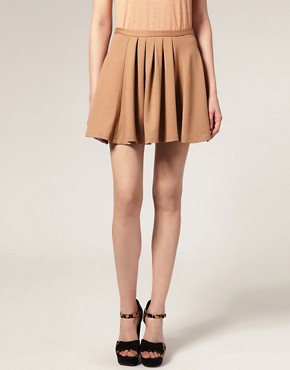 Image 4 of ASOS Tailored Pleat Front Ponti Fit And Flare Skirt