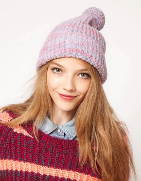 Image 1 of ASOS Wool Mix Space Dye Pom Beanie