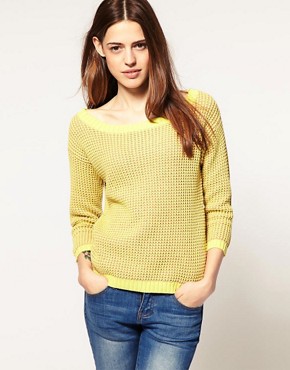 Image 1 of ASOS Two Tone Stitch Jumper