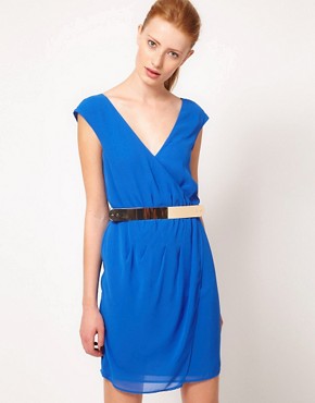 Image 1 of Warehouse Wrap Dress With Belt