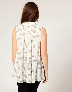 Image 2 of ASOS CURVE Feather Print Tunic