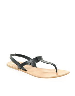 Image 1 of ASOS FINLAY Leather Toe Post Sandals