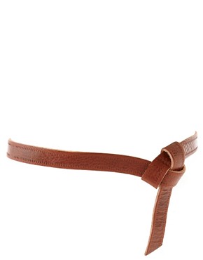 Image 1 of ASOS Leather Tie Detail Embossed Belt