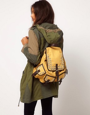 Image 3 of ASOS Studded Canvas Backpack