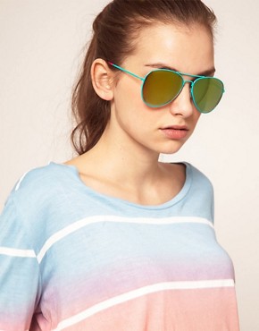 Image 3 of ASOS Pastel Aviator Sunglasses With Revo Lens And Contrast Tip