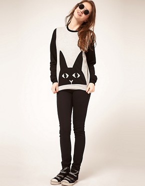 Image 4 of ASOS Sweatshirt with Bunny Applique
