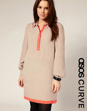 Image 1 of ASOS CURVE Simple '60s Shirt Dress